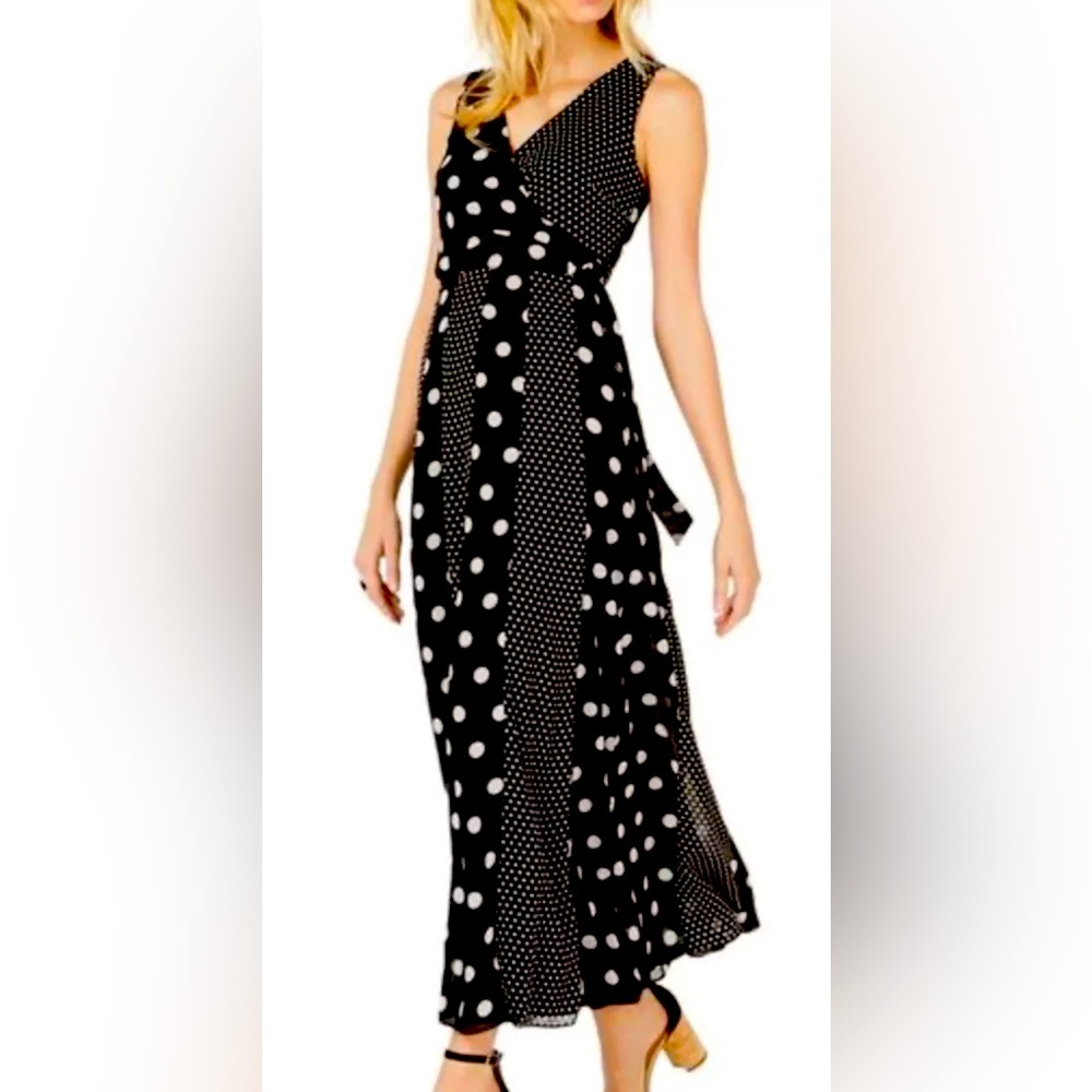 INC International Concepts Womens Multi-Dot Maxi Wrap Chest Dress, Size 10